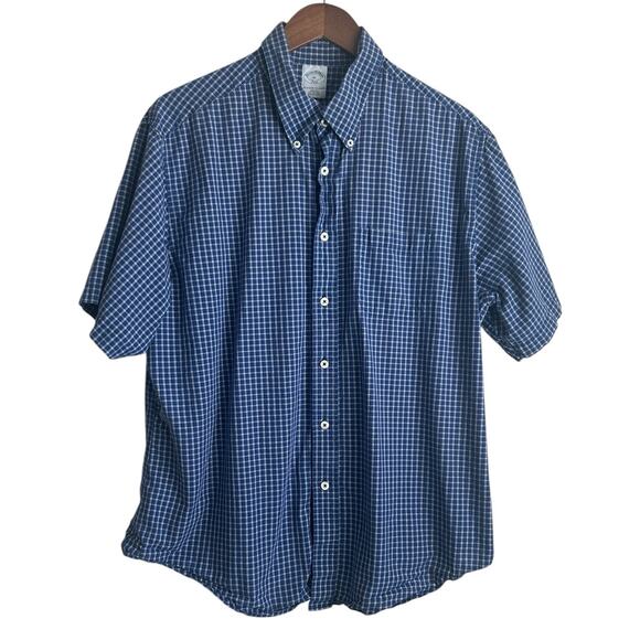 Brooks Brothers Mens Shirt XL Slim Fit Checked Button Up Preppy Office Travel - Picture 1 of 12